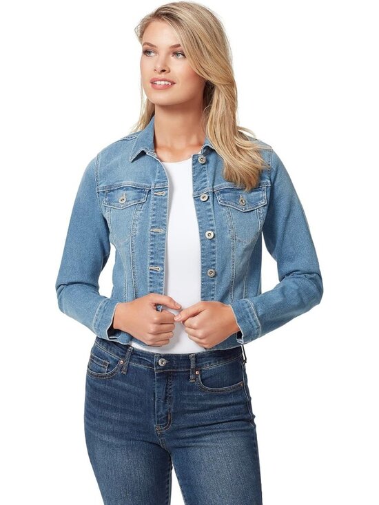 Jackets & Blazers - Feminine Fit Crop Jean Jacket for Women | Classic Style, Versatile & Trendy